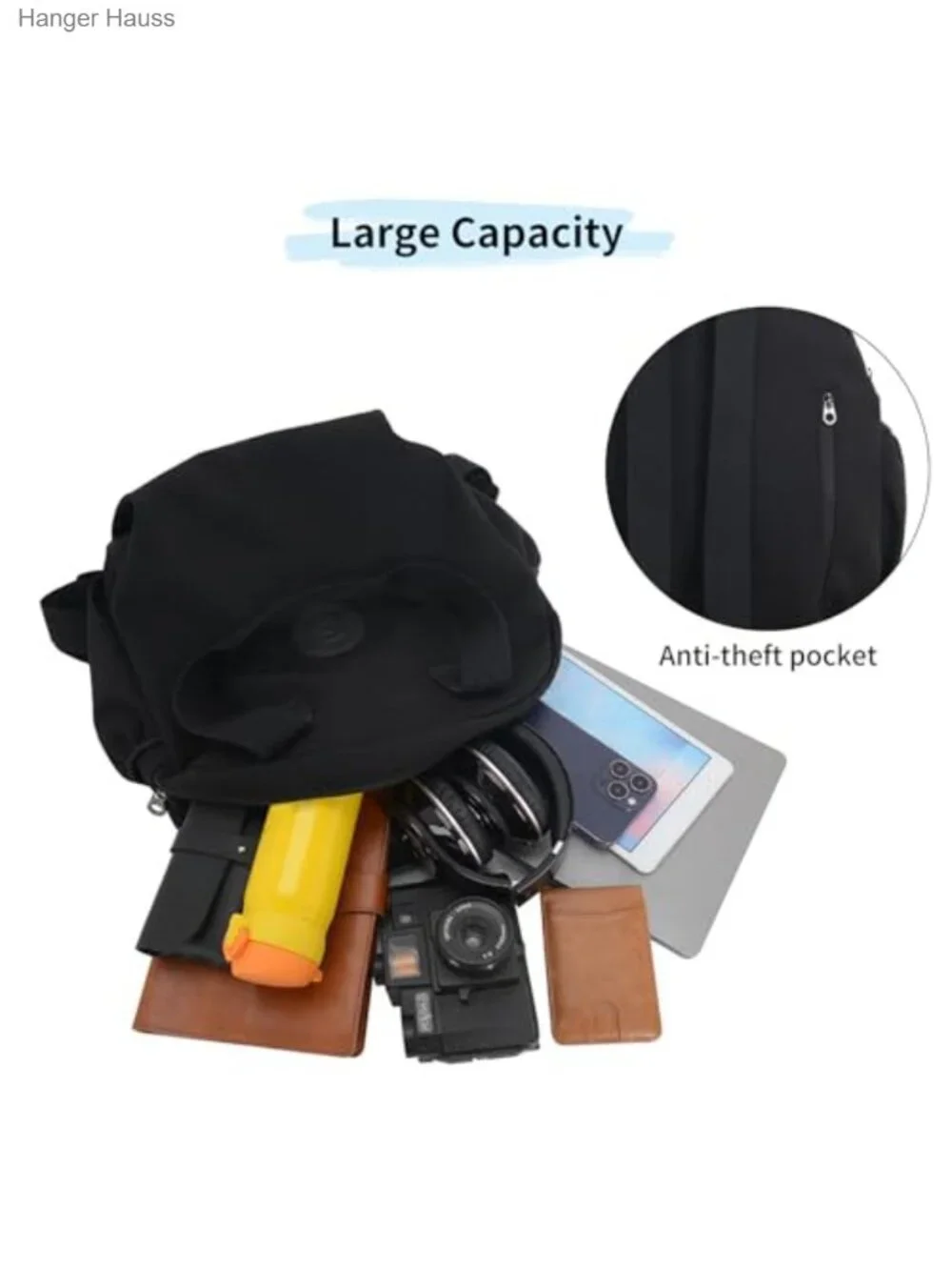 Waterproof Nylon Backpack Purse for Women, Anti-theft, Large Capacity, Shoulder